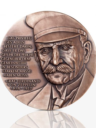 Ferdinand Graf von Zeppelin – Hochrelief-Medaille Bronze