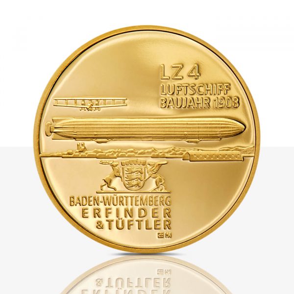 art medal Zeppelin gold back side