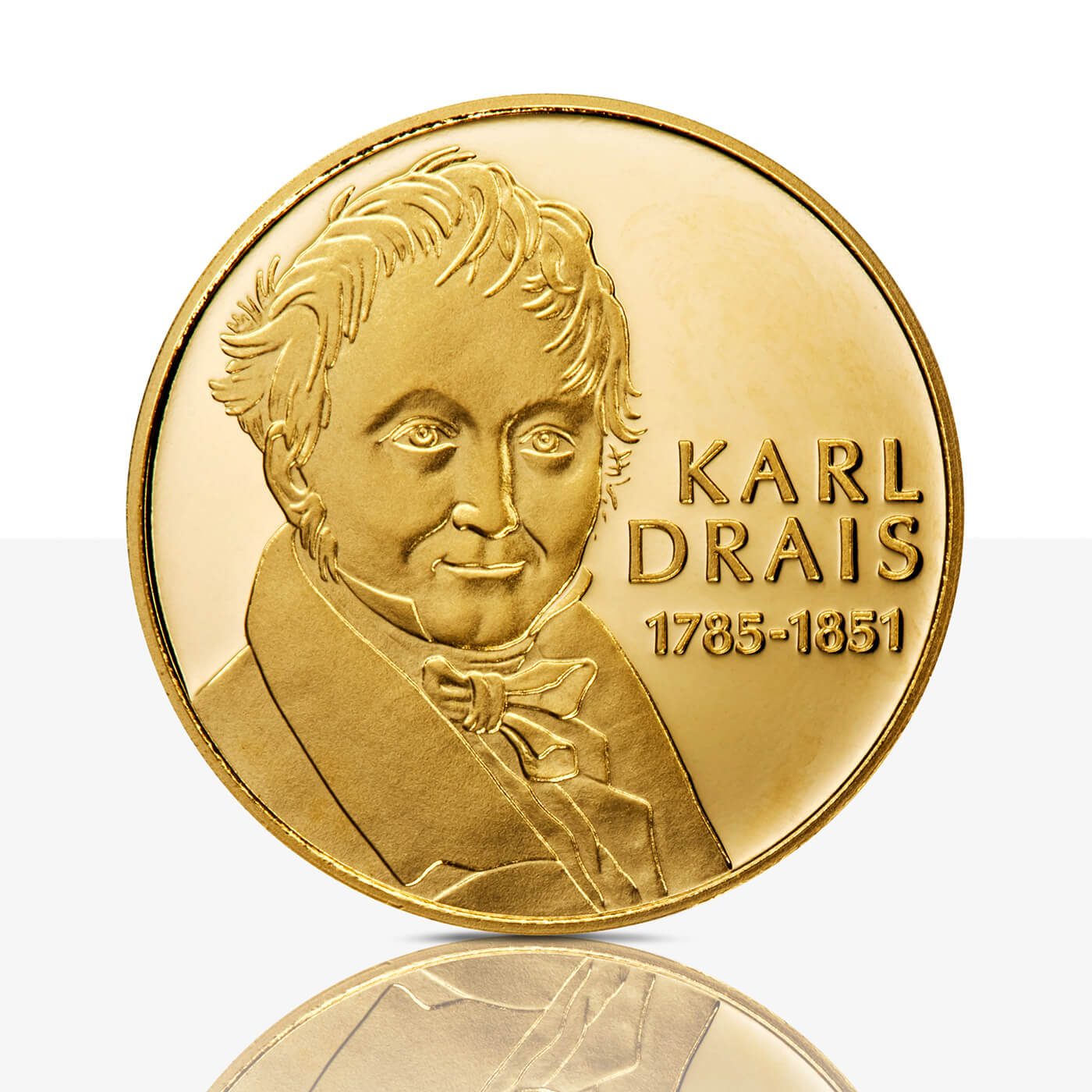 art medal Drais gold front side