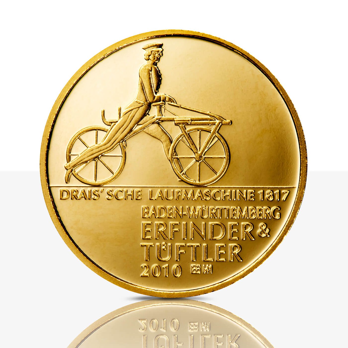 art medal Drais gold back side