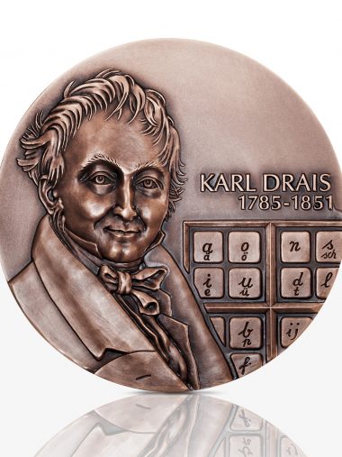 Karl Drais – Hochrelief-Medaille Bronze
