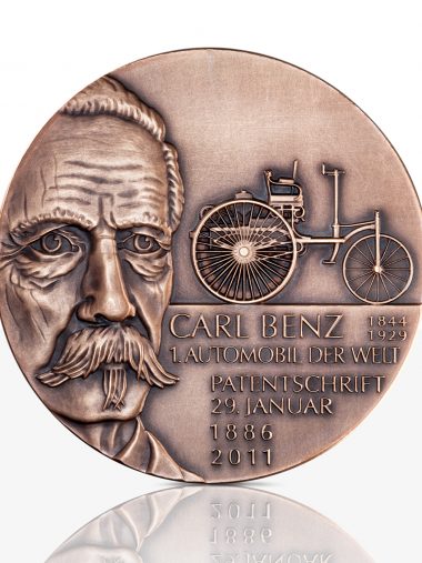 Carl Benz und Gottlieb Daimler – Hochrelief-Medaille Bronze