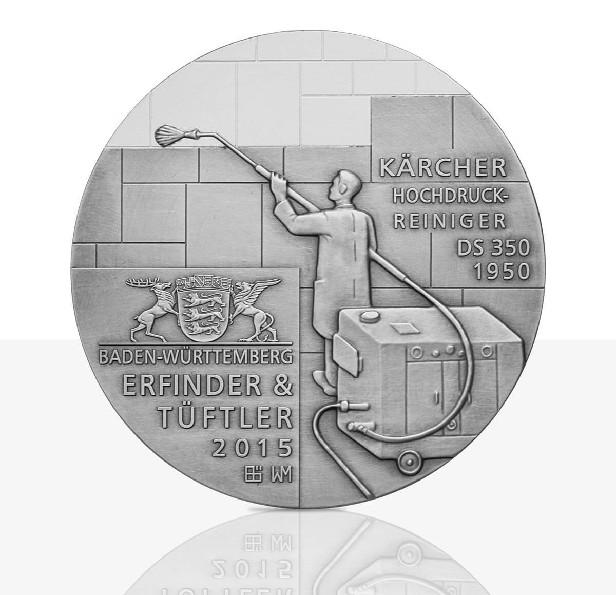 art medal Kärcher silver back side