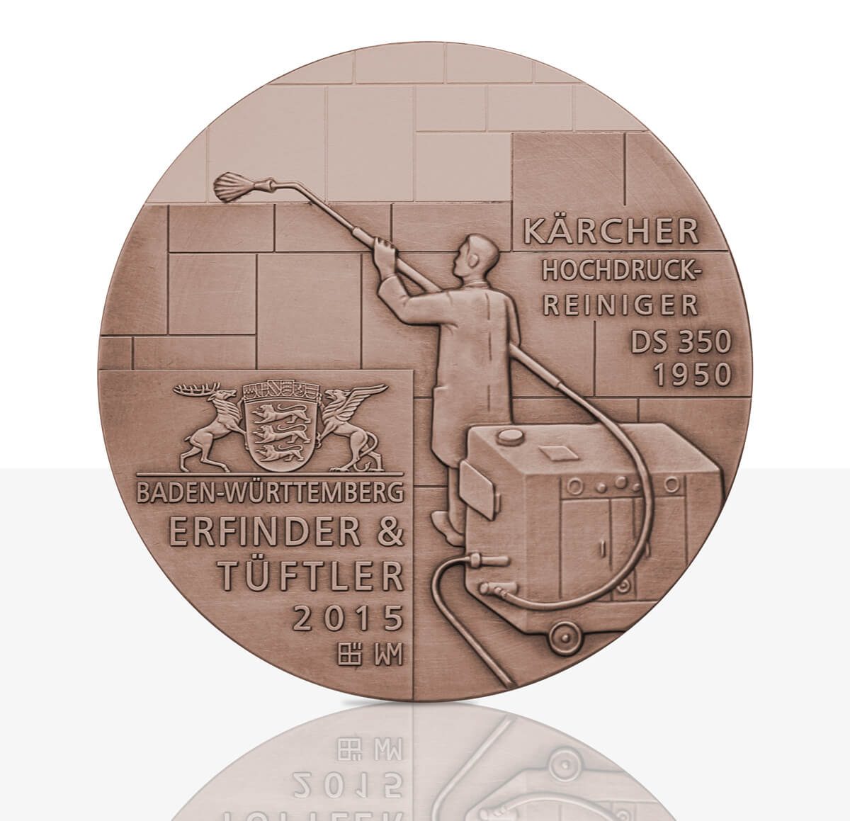 art medal Kärcher bronze back side