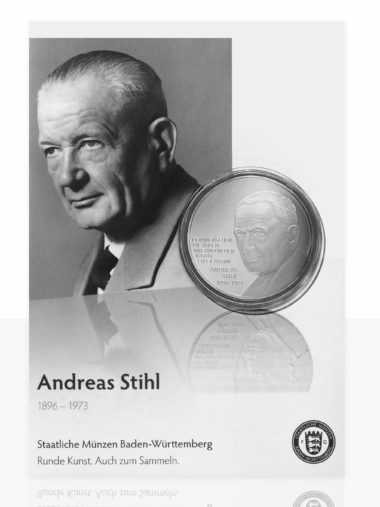 Andreas Stihl – Silver plated medal in blister pack