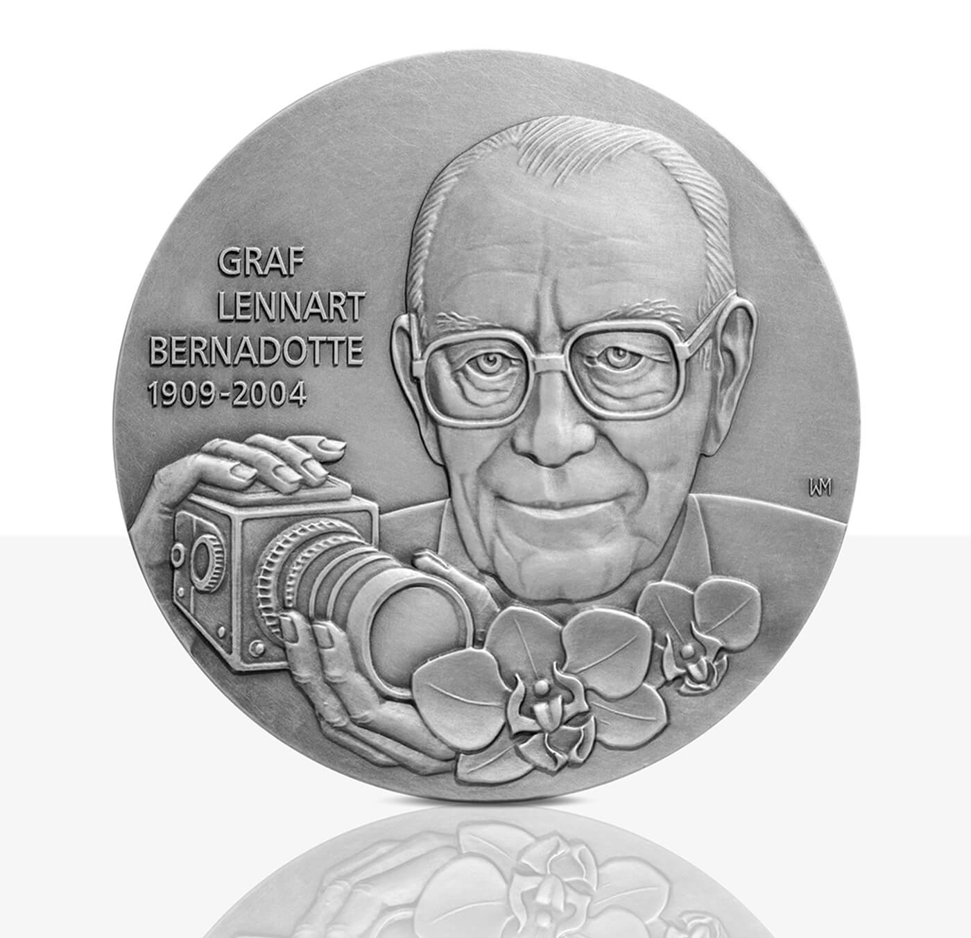 art medal Bernadotte silver front side