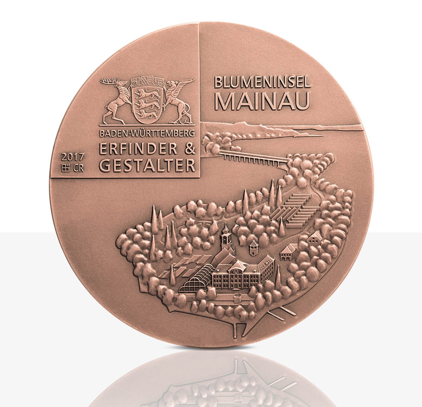 art medal Bernadotte bronze back side