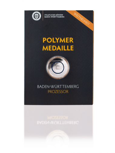 Polymer-Feinsilbermedaille in Medaillenkarte “Baden-Württemberg Prozessor”