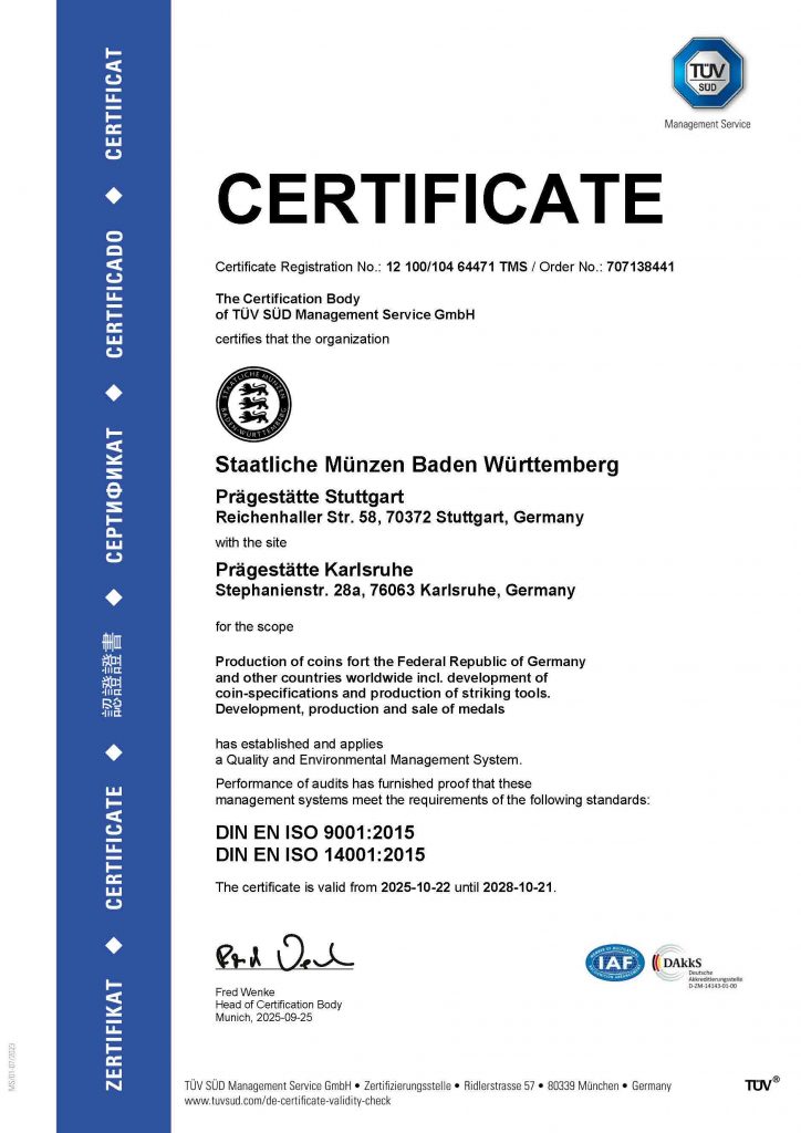SMBW DIN EN ISO 9001:2015 & DIN EN ISO 14001:2015
Certificate