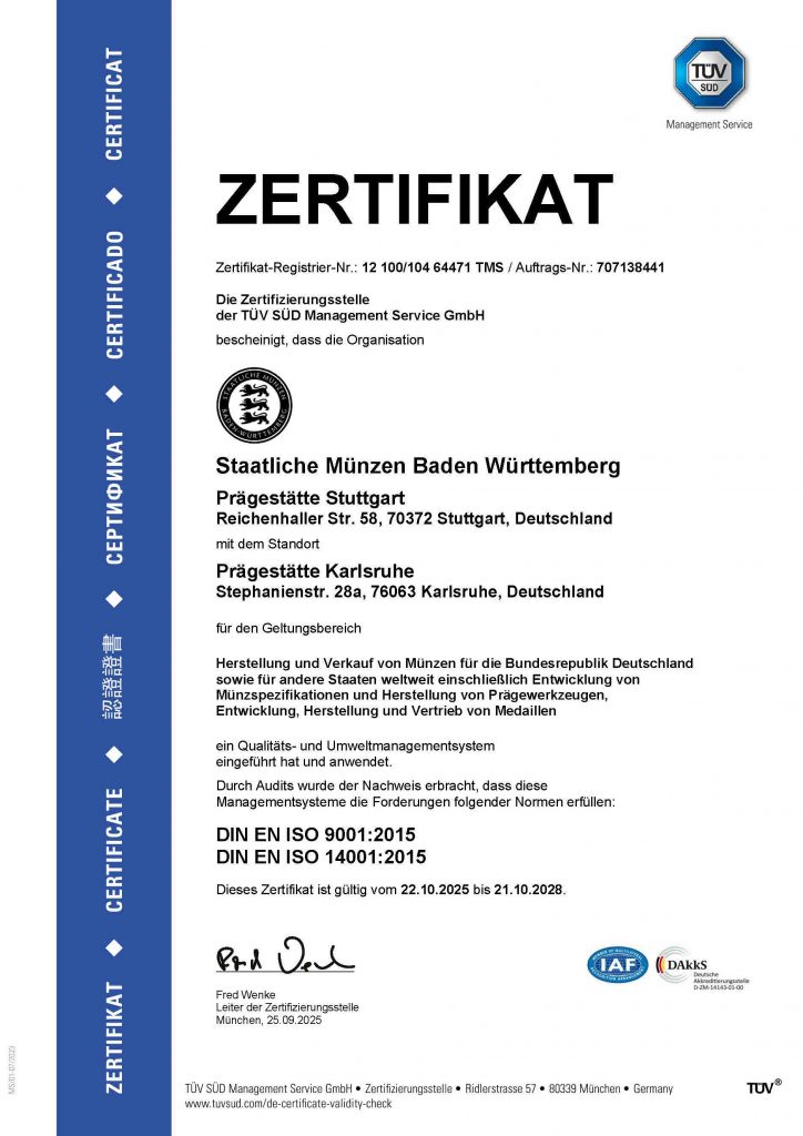 SMBW DIN EN ISO 9001:2015 & DIN EN ISO 14001:2015 Zertifikat
