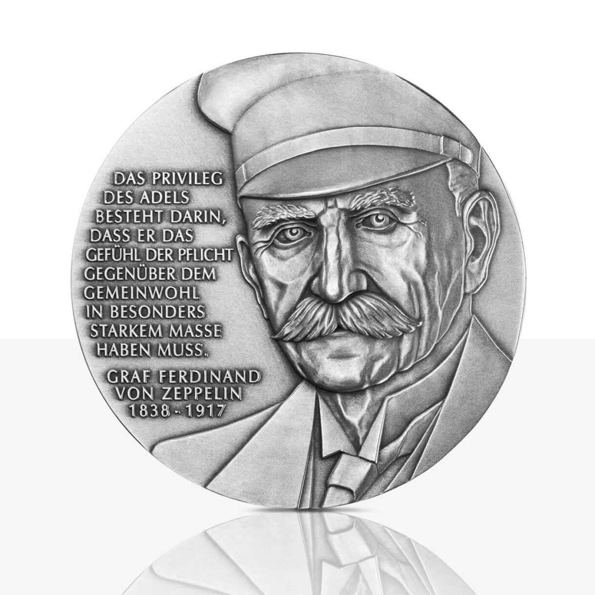 Vorderseite Kunstmedaille Zeppelin Feinsilber