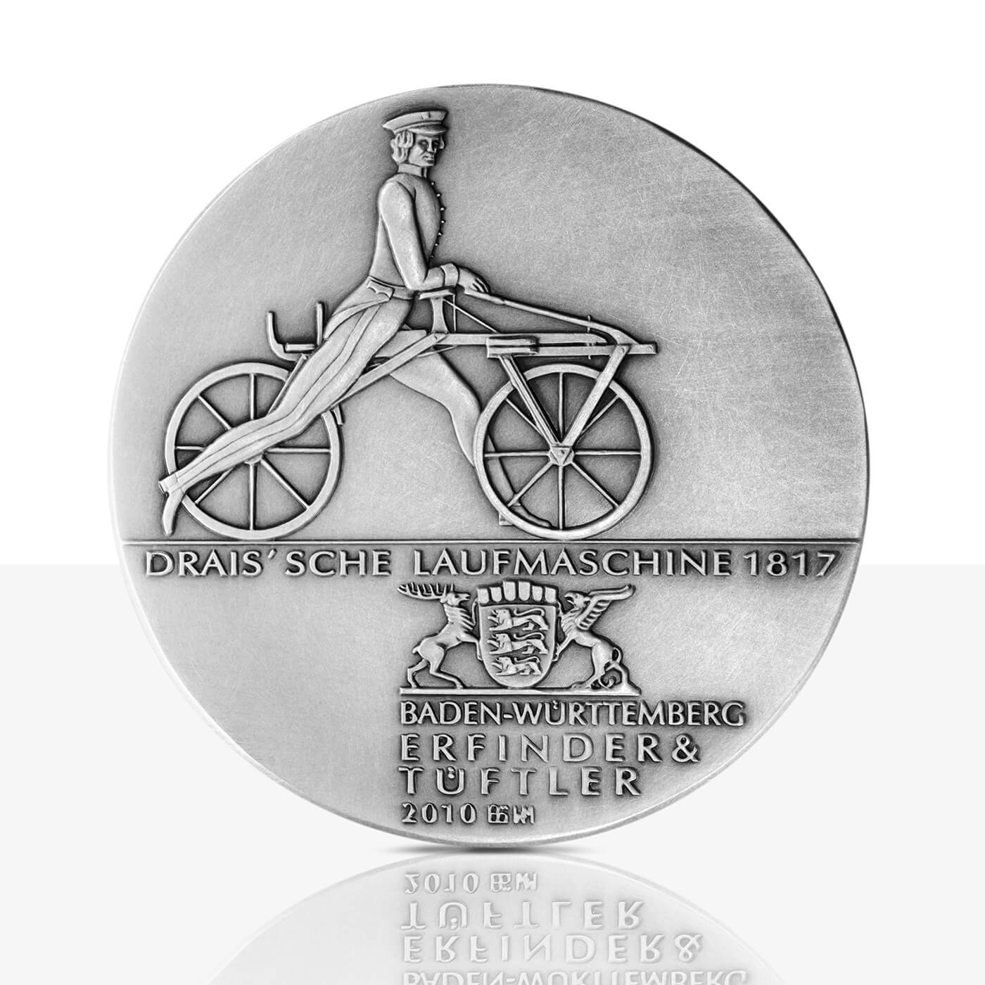 Rückseite Kunstmedaille Drais Feinsilber