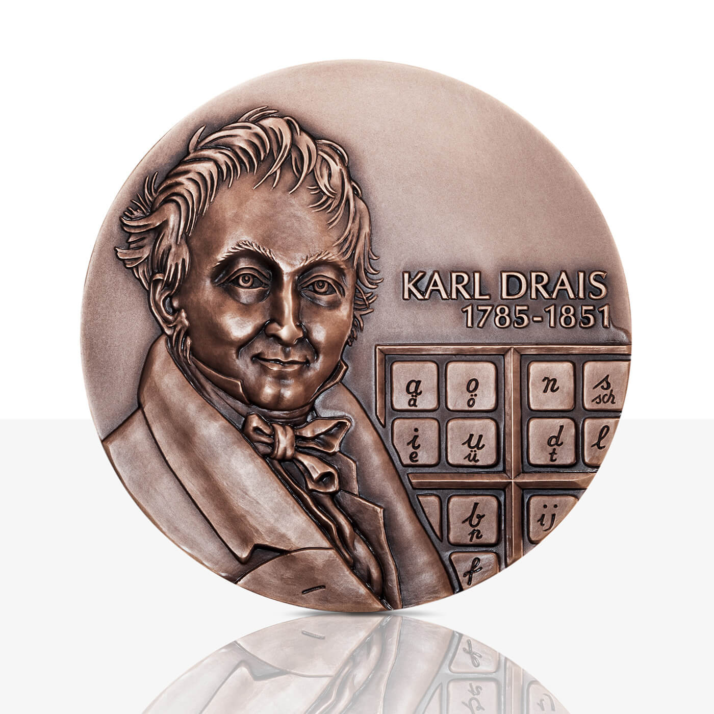 Vorderseite Kunstmedaille Drais Bronze