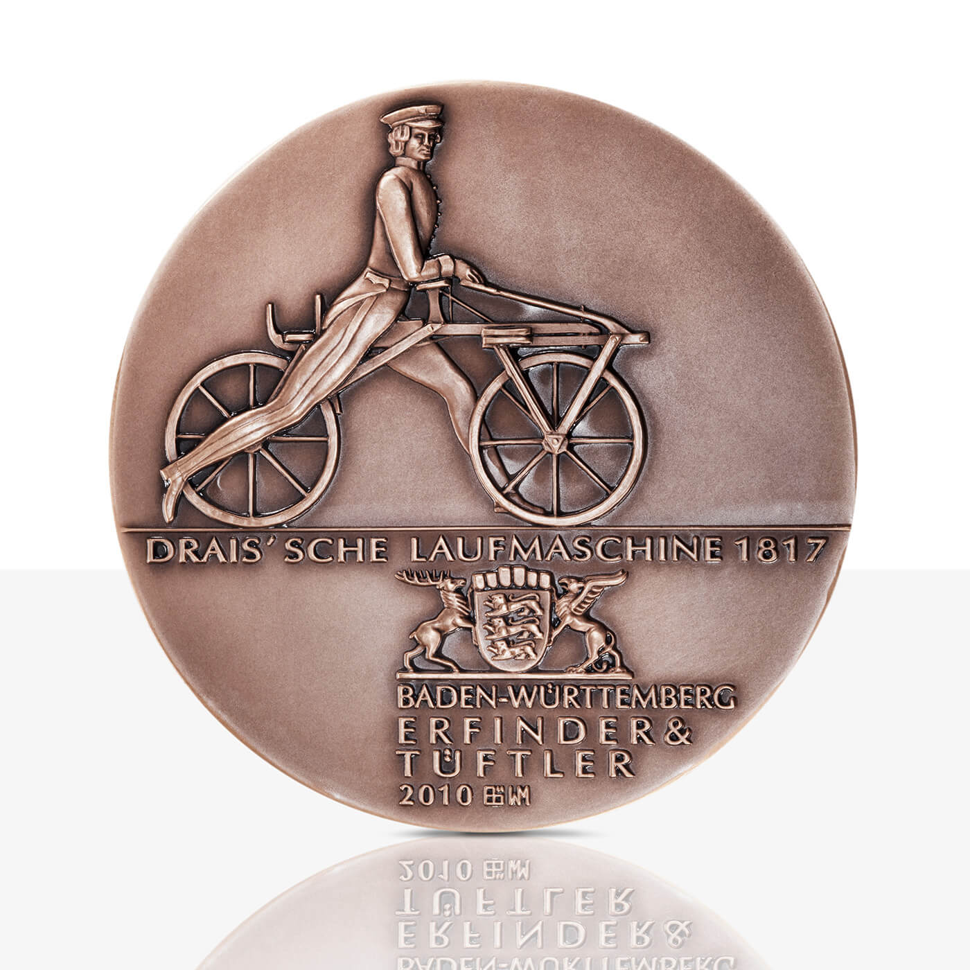 Rückseite Kunstmedaille Drais Bronze