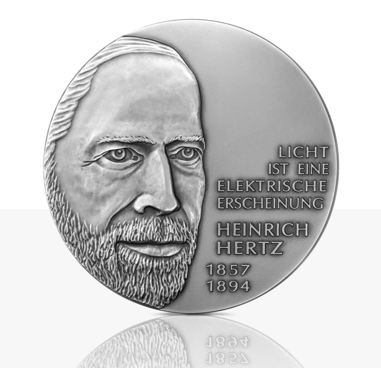 Vorderseite Kunstmedaille Hertz Feinsilber