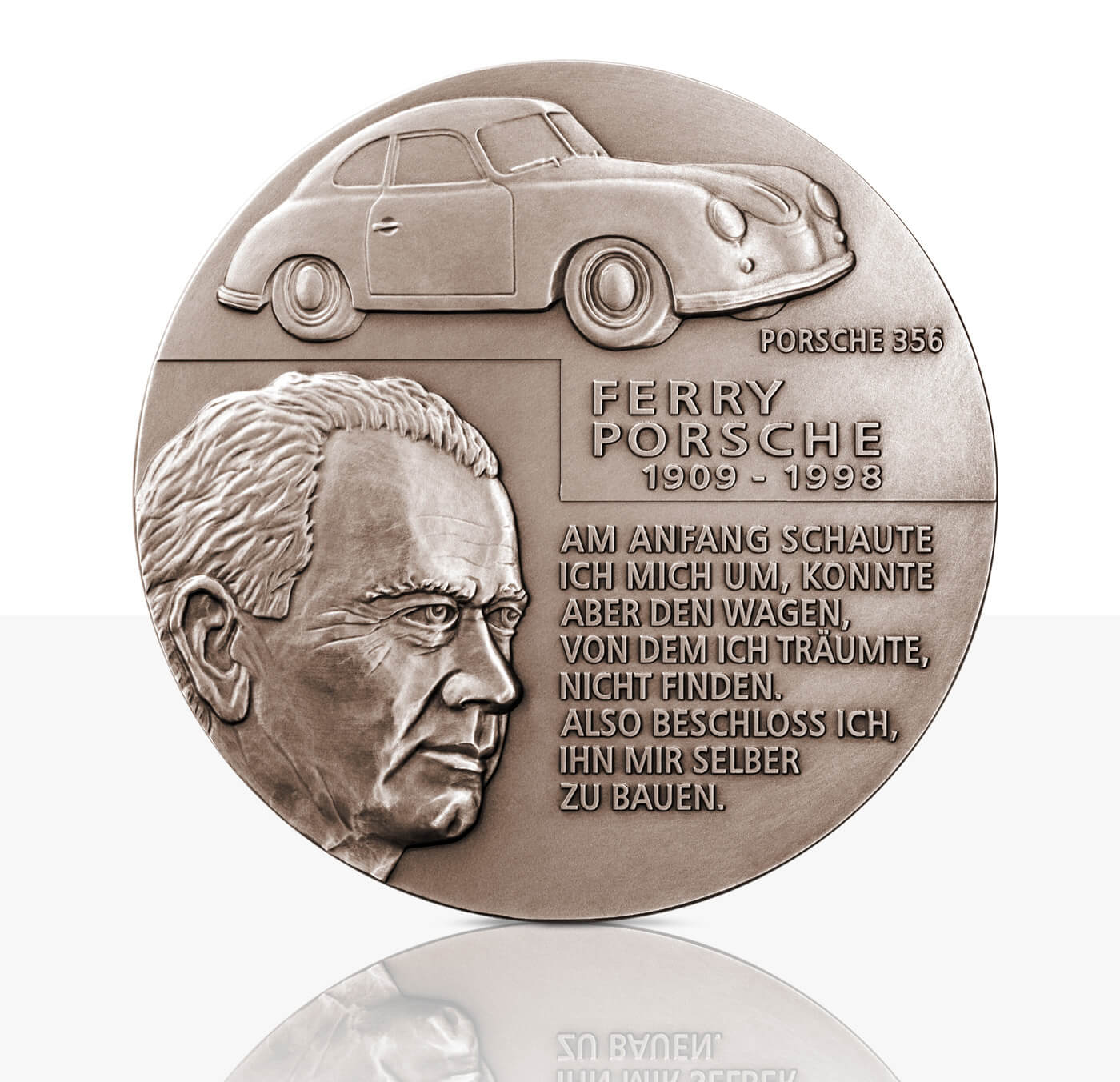 Vorderseite Kunstmedaille Porsche Bronze