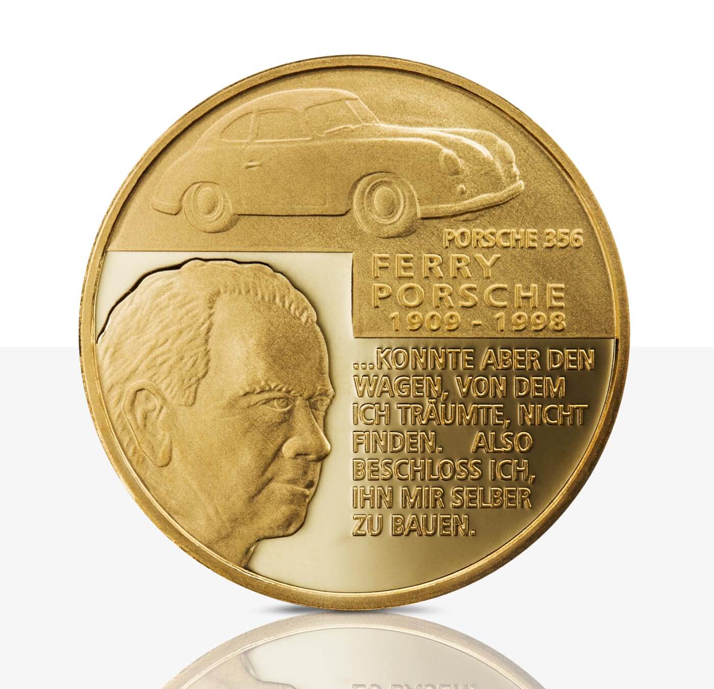 Vorderseite Kunstmedaille Porsche Feingold