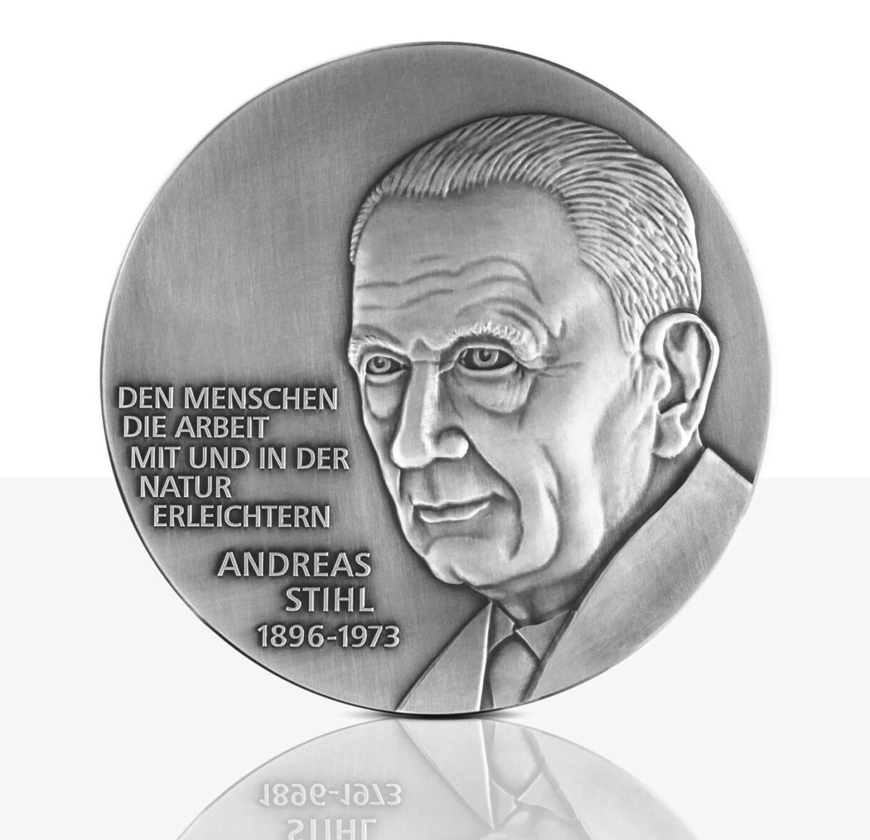 Vorderseite Kunstmedaille Stihl Feinsilber
