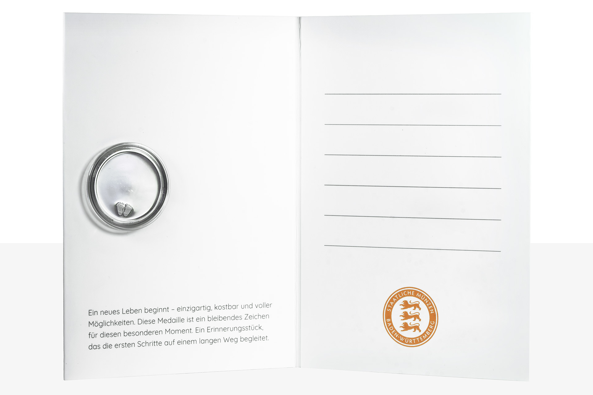 Geburtsmedaille "Füßchen" in Medaillenkarte – Bild 4