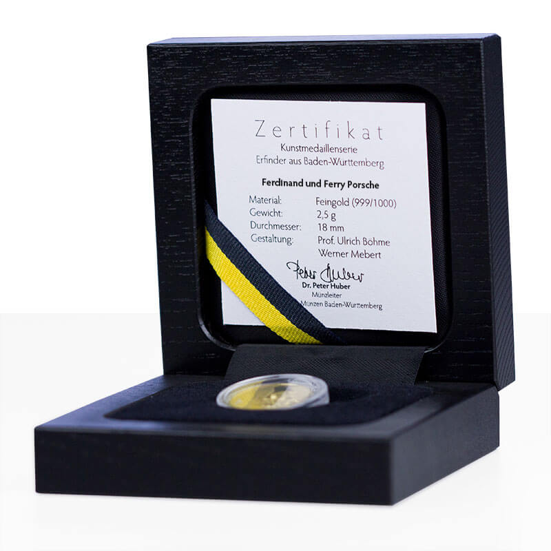Kunstmedaille Etui Porsche Feingold