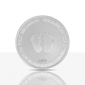 Geburtsmedaille "Füßchen" in Medaillenkarte