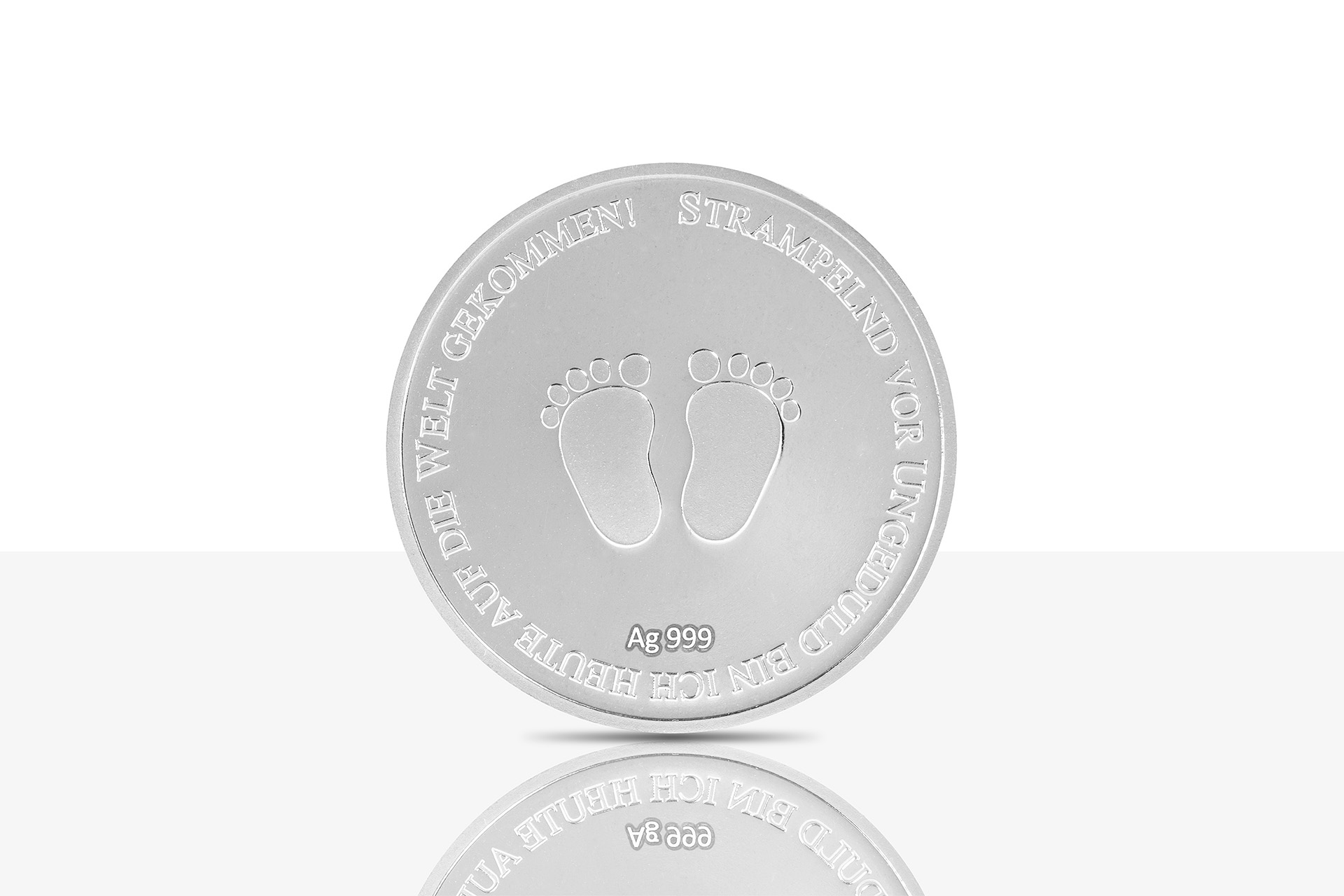 Geburtsmedaille "Füßchen" in Medaillenkarte