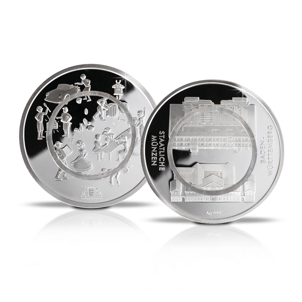 Polymermedaillen Baden-Württemberg mit transparentem Polymerring