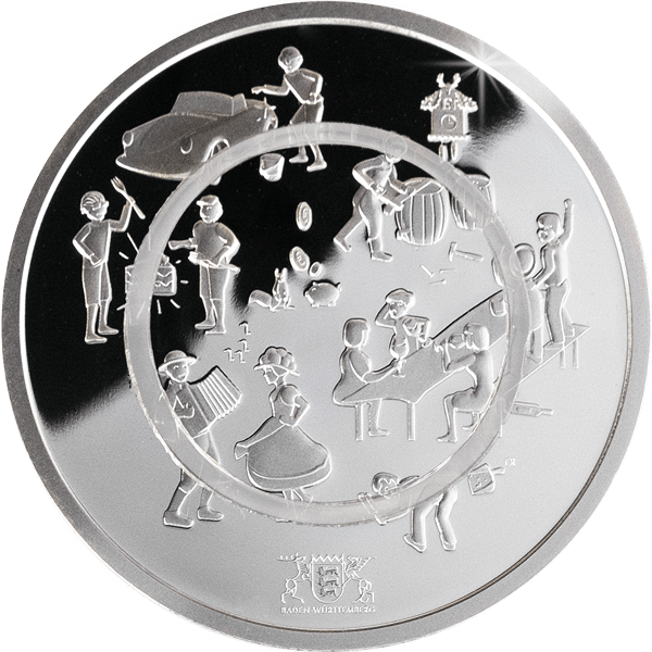 Polymermedaille Lebensart Vorderseite mit transparentem Polymerring